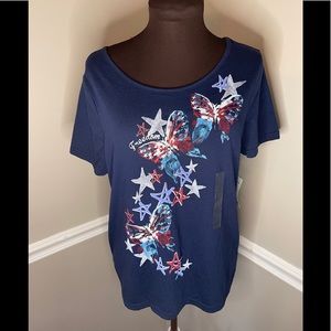 NWT Patriotic‎ shirt sz L 4th of July